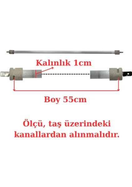 55 cm Elektrikli Isıtıcı Cam Montajlı Rezistans – 1 cm Kalınlık – Kuvars Cam Içinde Rezistanslı - 2 Adet fiyatları