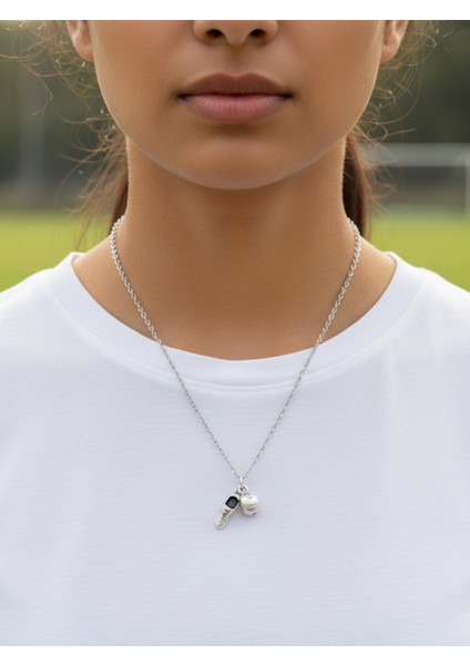 Futbol - Krampon - Top Gümüş Kaplama Düz Zincir Kolye fiyatları