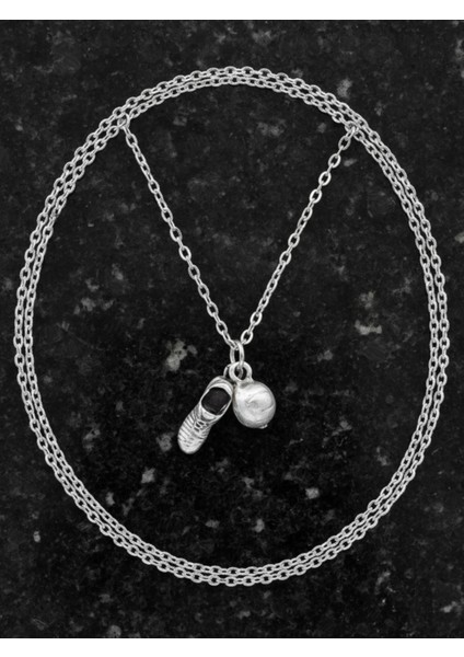 Futbol - Krampon - Top Gümüş Kaplama Düz Zincir Kolye modelleri