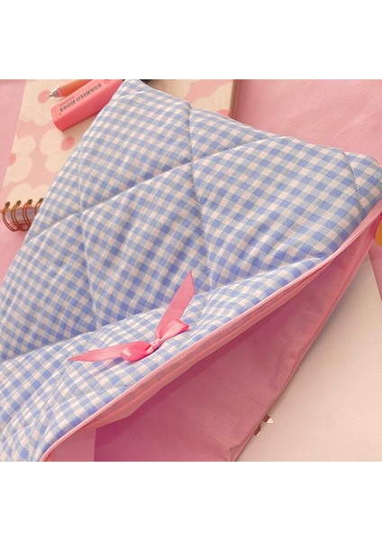 Mavi-Beyaz Pötikare Kurdele Detaylı Laptop Çantası Tablet Kılıfı (11 • 13 • 16 Inç Seçenekli) modelleri