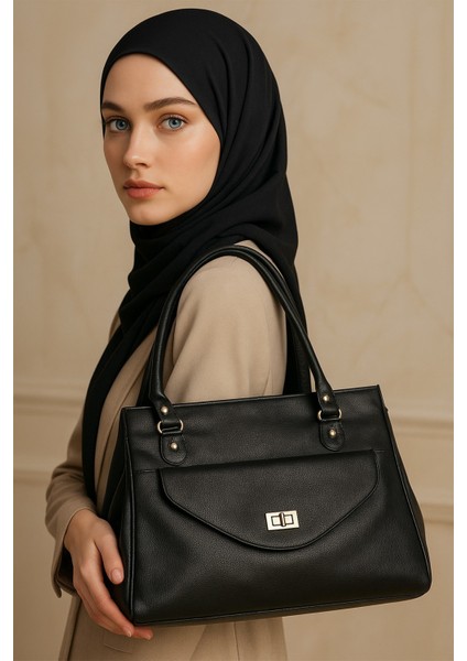 Bellera Ventese Siyah Çok Bölmeli Fermuarlı Tokalı Kadın El Kol ve Omuz Çantası fiyatları