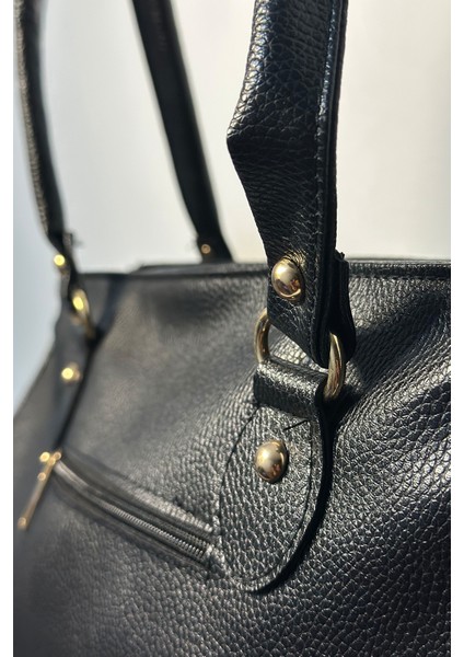 Bellera Ventese Siyah Çok Bölmeli Fermuarlı Tokalı Kadın El Kol ve Omuz Çantası indirimleri