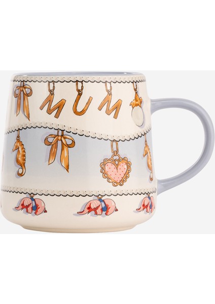 Strawberry Blue Mavi Stoneware Kupa 340 ml