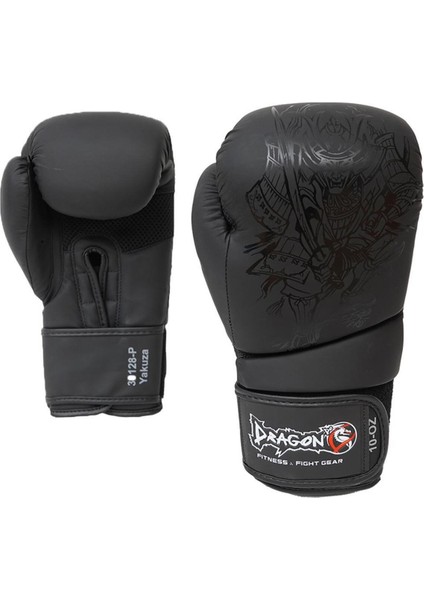 Siyah 30128-P Yakuza Kick Boks Eldiveni, Muay Thai Boxing Gloves Suni Deri modelleri