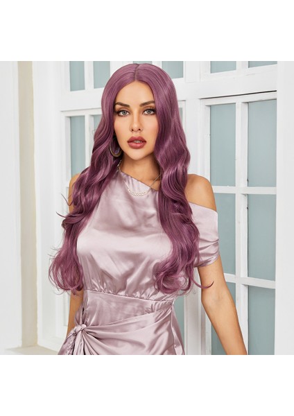 Gül Kurusu Rengi Su Dalgalı Tül Peruk