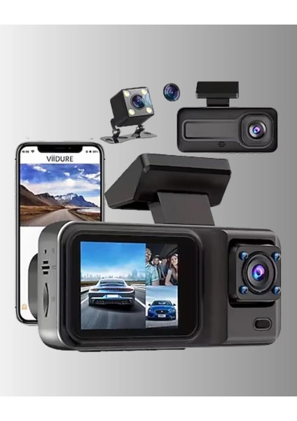 Bfs 3 Kameralı Araç Içi Kayıt Cihazı 1080P Full Hd Gece Görüşlü ve Wi-Fi Bağlantılı fiyatları
