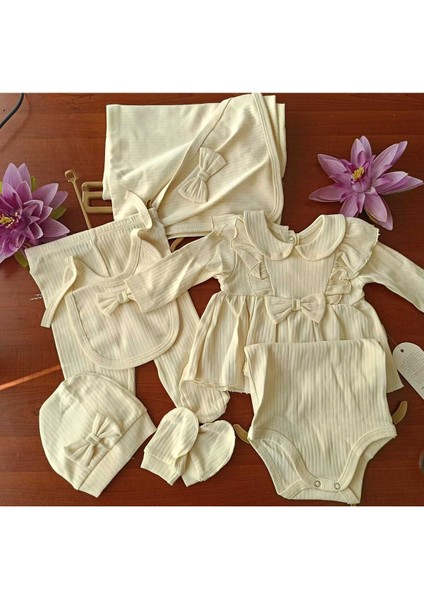 7 Lü Bebek Zıbın Seti Hastane Çıkışı Pamuklu Kaliteli Yumuşacık Lüks Set modelleri