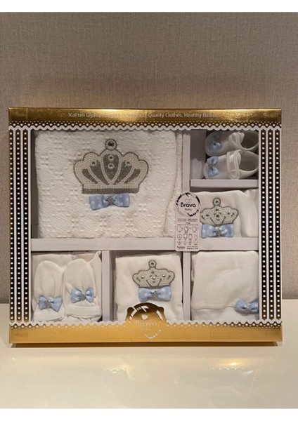 Taçlı 11 Li Hastane Çıkışı Erkek Bebek Bebek (Eldivenlerinde Kurdele Mevcut Değil)