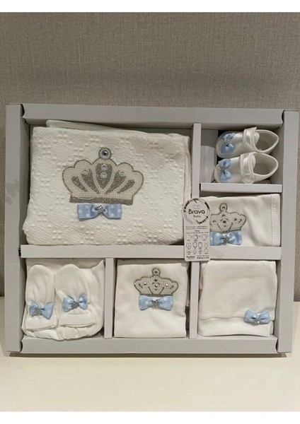 Taçlı 11 Li Hastane Çıkışı Erkek Bebek Bebek (Eldivenlerinde Kurdele Mevcut Değil) modelleri