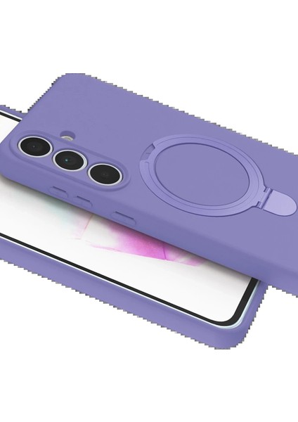 OMR02 Samsung Galaxy S24 Fe Regal Magsafe Standlı Kapak - Lila fırsatları