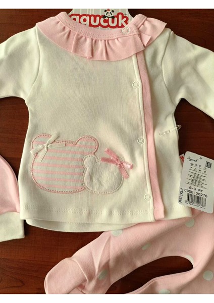 3 Lü Bebek Zıbın Seti Hastane Çıkışı Pamuklu Kaliteli Yumuşacık Lüks Set