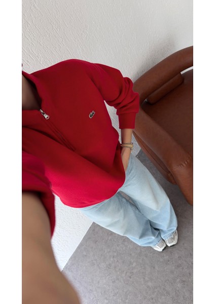 Fermuarlı Kırmızı Selanik Sweat fiyatları