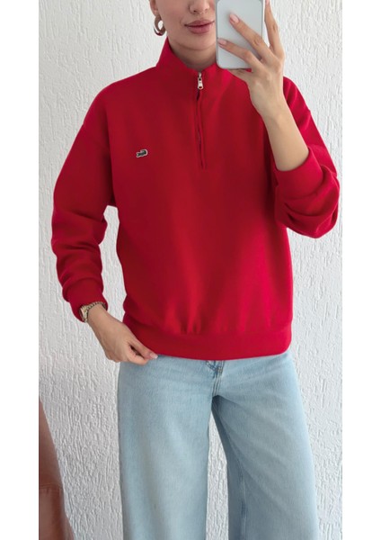 Fermuarlı Kırmızı Selanik Sweat fırsatları