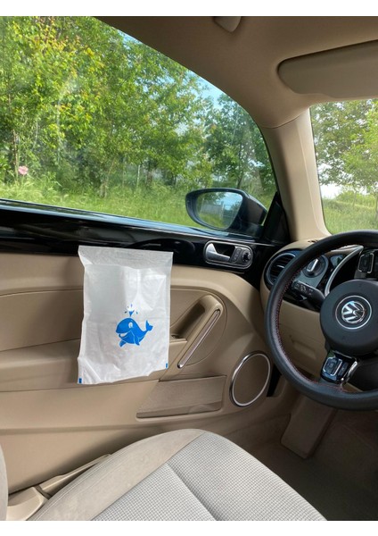 Oto Araç Içi -3 Adet-Kendinden Yapışkanlı Çöp Torbası Temizlik Atık Poşeti -Made In Türkiye