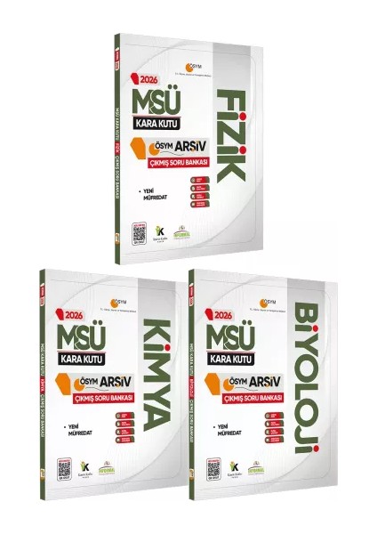 2026 Msü Fizik Kimya Biyoloji (Fkb) Kara Kutu Çıkmış Soru Bankası 3lü Set K. Özetli Dijital Çözümlü