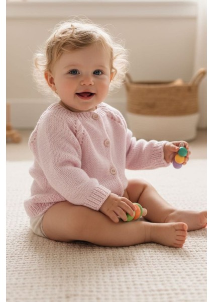 1-2 Yaş Örgü Kız Bebek Hırkası