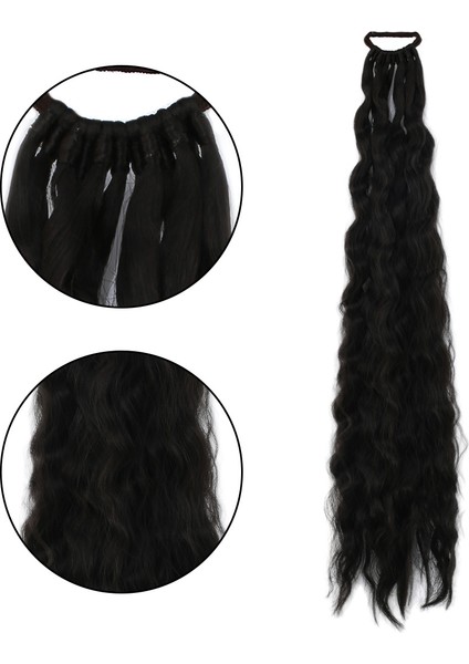 Lastik Tokalı At Kuyruğu Kabarık Afro Dalgalı / Kahverengi fiyatları