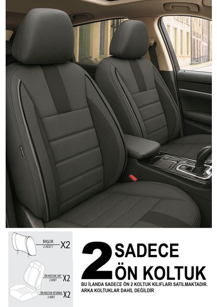 Oniks Serisi Tay Tüyü Ön 2 Oto Koltuk Kılıfı (Doblo Van-Panelvan 1+1-Fiorino-Combo)