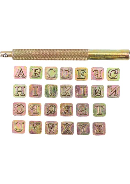 26PCS Çelik Alfabe Pulları Deri Zanaat Damgaları Için Set Seti 26 Ingilizce Harfler Metal Damga Seti Leathercraft (Yurt Dışından)