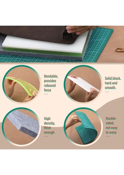 4pcs Delme Pedi Deri Kesme Pedi Deri Zanaat Pedi Ses Emici Ped ve A4 Onarım Kesme Pedi Dıy Için Uygun (Yurt Dışından) modelleri