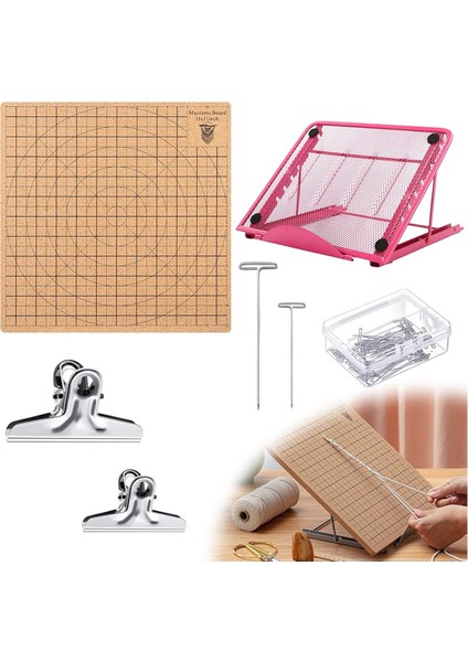 T-Iğneli Klipsli Makrame Tahtası Malzemeler Örme El Sanatları Yardımcısı Makrame ve Düğüm Kurulu Macrame Supplies S (Yurt Dışından)