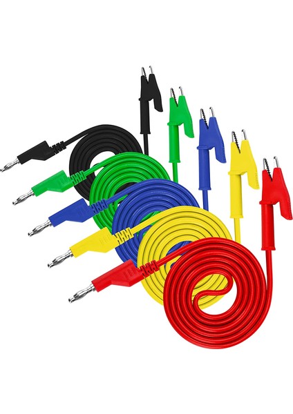 5pcs 4mm Multimetre Muz Fişine Timsah Klipsleri ve Timsah Klipsli Kablo Için Test Kurşun (Yurt Dışından)