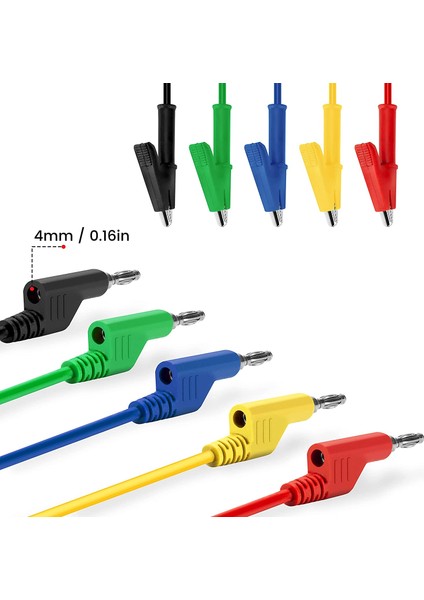5pcs 4mm Multimetre Muz Fişine Timsah Klipsleri ve Timsah Klipsli Kablo Için Test Kurşun (Yurt Dışından) modelleri