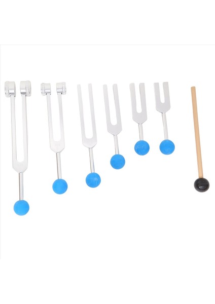 6pcs 128Hz 256Hz 512Hz 1024Hz 2048Hz 4096Hz Ayar Çatalı Çatal Çatal Ses Titreşim Aracı Gümüş (Yurt Dışından)