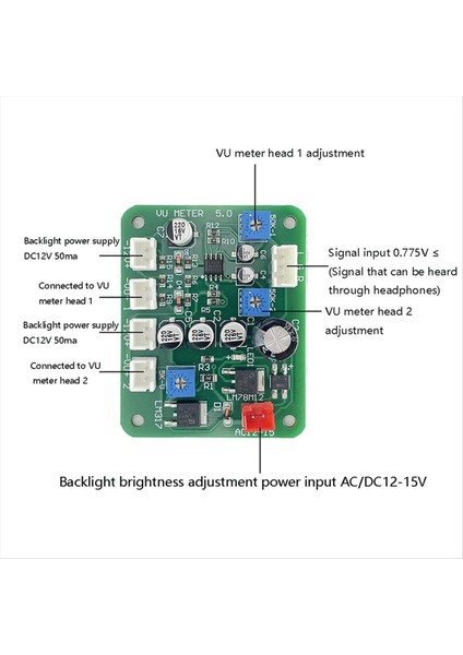 Vu Seviye Ses Seter Stereo Amplifikatör Kart+2pcs Vu Metre 9-12V Dc Stereo Amplifikatör Kartı Seviye Göstergesi (Yurt Dışından) modelleri