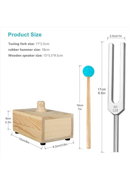 2x 528Hz Tuning Fork Tuning Fork Rezonans Kutusu Ses Terapisi Yoga Meditasyon ve Gevşeme (Yurt Dışından) fırsatları