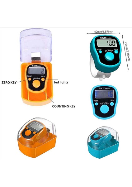 24PACK Dijital Taksitli Parmak Tezgahı LED Renkli 5 Basamaklı Elle Tutulan Sayaç LED Işığı Taşıma Yüzüğü (Yurt Dışından) fırsatları