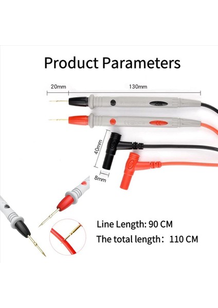 Multimetre Test Uçları Timsah Klipsli 2 Çift Test Kurşun ve 24K Altın Kaplama Test Probları 1000V 20A Kurşun Test Kiti (Yurt Dışından) indirimleri