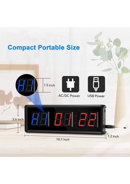 Spor Salonu Zamanlayıcı LED Aralık Zamanlayıcı Dijital Geri Sayım Duvar Saati Fitness Zamanlayıcı 1 5 Inç Basamak Aşağı/yukarı Saat Kronometre Ev Için (Yurt Dışından) modelleri