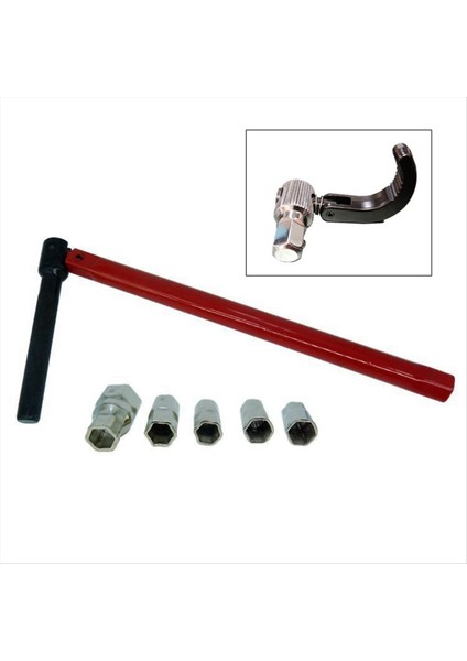 Musluk Anahtarı Karbon Çelik Tesisatçı Soket 5 Yuva ve 1 Chuck Tap Sırt Somun Anahtarı Mutfak Anahtarları A (Yurt Dışından) fiyatları