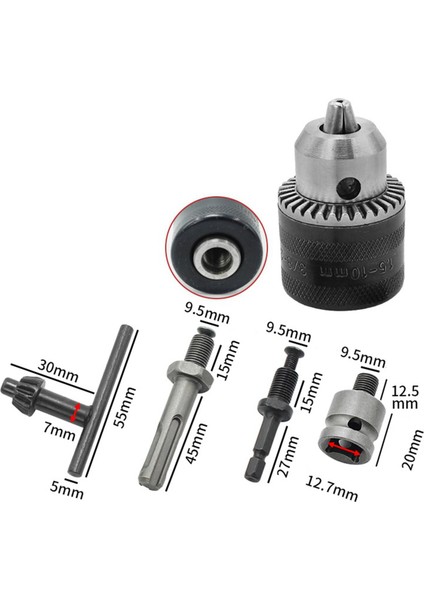 10PCS 1 5-10MM 3/8-24F Matkap Monking Set Matkap Adaptörü Değiştirilen Etki Anahtarı Eleetrik Matkap Matkap Takım Kitleri (Yurt Dışından) indirimleri