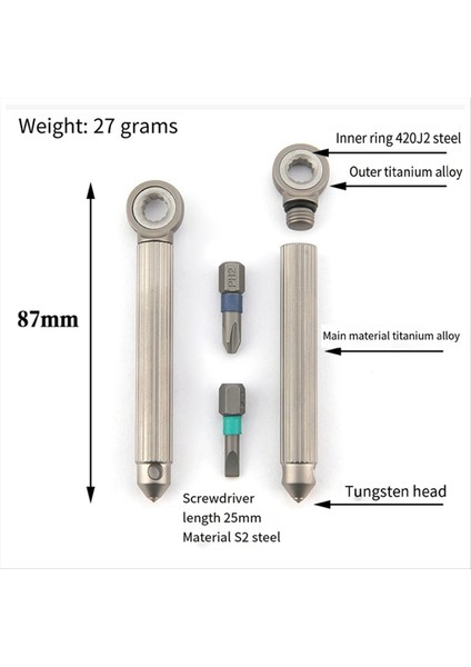 Açık Titanyum Çok Fonksiyonlu Edc Aracı Aracı Flathead Tedaf Tedavisi Bırakta Tabrifi Taşınabilir Anahtarlık (Yurt Dışından) fiyatları