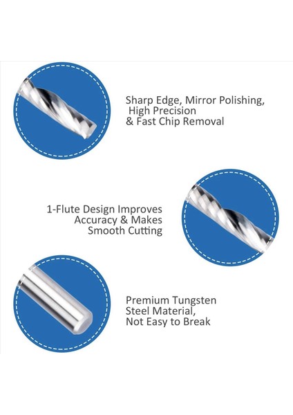 10PCS 3 175MM Shank Dia 10 Paket Cnc Yönlendirici Bitleri ile Çift Kenarlı Bit 1/8inch Şaft Spiral Uyuklama Yönlendirici Bit (Yurt Dışından)