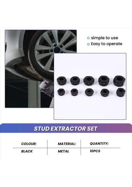 10 Adet Hasarlı Somun Cıvatası Sökücü Çıtçıt Çıkarıcı Seti Metrik Kırık Cıvata Çıkarma Kiti (Yurt Dışından) indirimleri