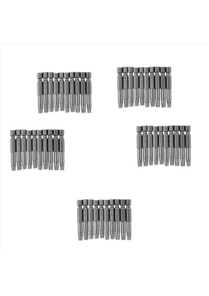 6mm T30 Kafa 50MM Uzunlu Manyetik Torx Tornavida Ekleme Bitleri Aracı 50 Pcs (Yurt Dışından)