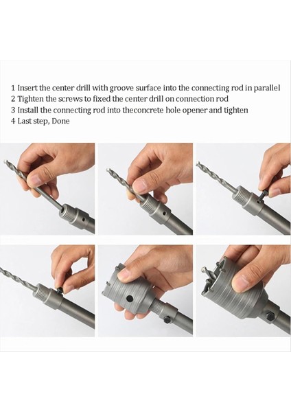 1set 2 1/2 Inç Beton Delik 220MM Sds ile Şans Sihir 65MM Duvar Deliği Çimento Tuğla Taş Duvar Için Testere Matkap Bit (Yurt Dışından) fırsatları