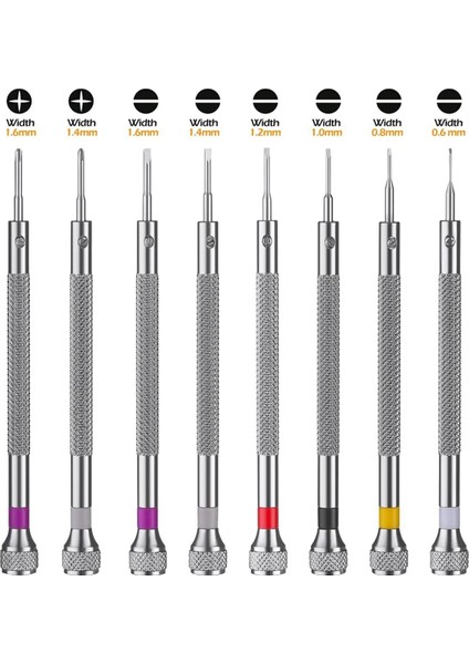 8pcs Profesyonel Tornavida Seti Mini Hassas Tornavida Kiti 0 6-1 6mm Izle Gözlük Onarımı (Yurt Dışından) modelleri