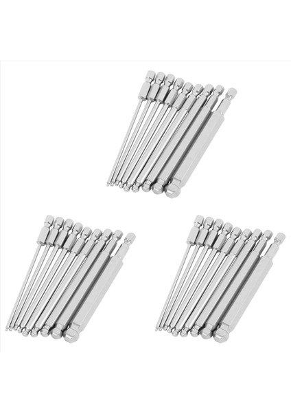 27PCS S2 Çelik Manyetik Hexagon 100MM Uzunluk Kafa Hex Sürücü Bit Set Manuel Takım H1 5h2 H2 5 H3 H4 H5 H6 H8 H10 (Yurt Dışından)