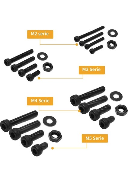 1225 Pcs Hex Düğmesi Soket Baş Kapak Vidaları Cıvatalar Fındık Düz Yıkayıcılar Çiftlik Kiti Makine Vidaları ve Fındık (Yurt Dışından) fiyatları