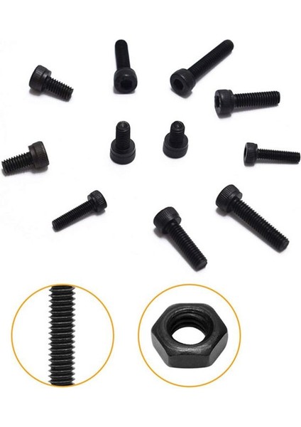 1225 Pcs Hex Düğmesi Soket Baş Kapak Vidaları Cıvatalar Fındık Düz Yıkayıcılar Çiftlik Kiti Makine Vidaları ve Fındık (Yurt Dışından) fırsatları