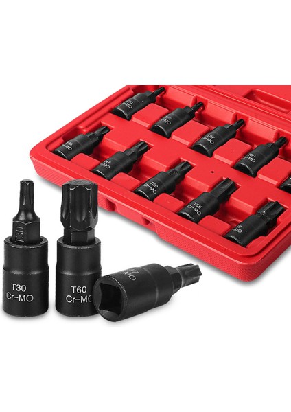 10 Adet Bit Soket Seti Torx Hex Sping Yıldız Bitleri T20-T60 Premium Cr-Mo Çelik 3/8 Inç Sürücü Geliştirilmiş Depolama (Yurt Dışından) indirimleri