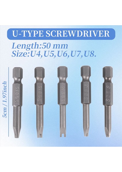 5pcs Set Güvenlik Bit Set Tercaborel Döyesi Tornavida Matkap Bit Bit Bitler Hex Shank Manyetik U Şekilli 1/4 Inç Sürücü Bitleri El (Yurt Dışından) indirimleri