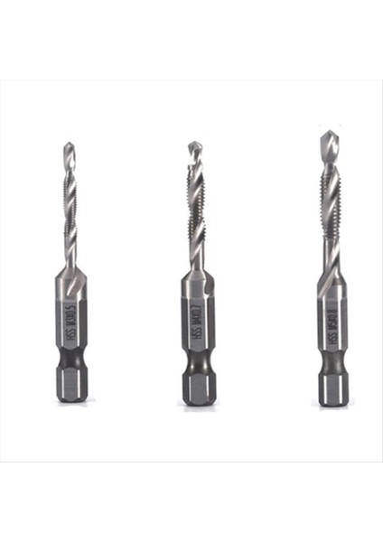 3pcs M3 M4 M5 Yüksek Hızlı Çelik 4341 Titanyum Kaplama Kompozit Tap Matkap ve Tap Entegre Makine Tap Açma Pah Aracı (Yurt Dışından)