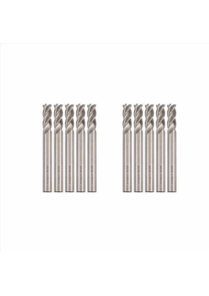 Swt 10PCS 1/4inch x 1/4inch 4 Flüt Hss Cnc Uç Değirmen Kesici Freze Yönlendirici Bit Kesme Aracı (Yurt Dışından)