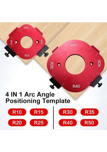 4 1 Arada Ark Açısı Konumlandırma Şablonu Yönlendirici Köşe Yarıçapı Şablonu Köşe Yarıçapı Jig Yönlendirici Şablonu Yeniden Kullanılabilir 10-25R (Yurt Dışından) fırsatları