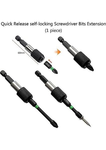 12 Adet Manyetik Tornavida Bit Seti S2 Alaşımlı Çelik Malzeme Etkisi Tornavida Bitleri 1/4 Inç Hex Shanks (25-150MM) (Yurt Dışından) modelleri